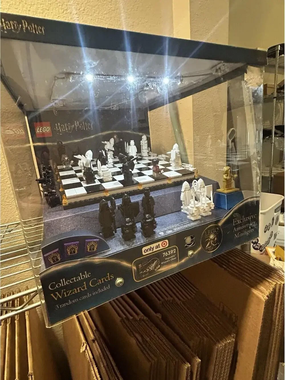RARE Lego Harry Potter Store Display Wizards Chess Set 76392 Light Up Case WORKS